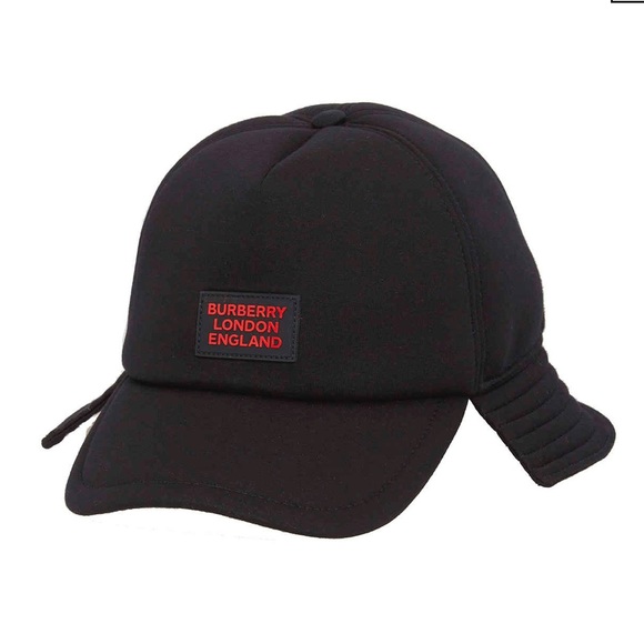 Burberry Trucker Bucket Hat Black Red Size Medium NWT